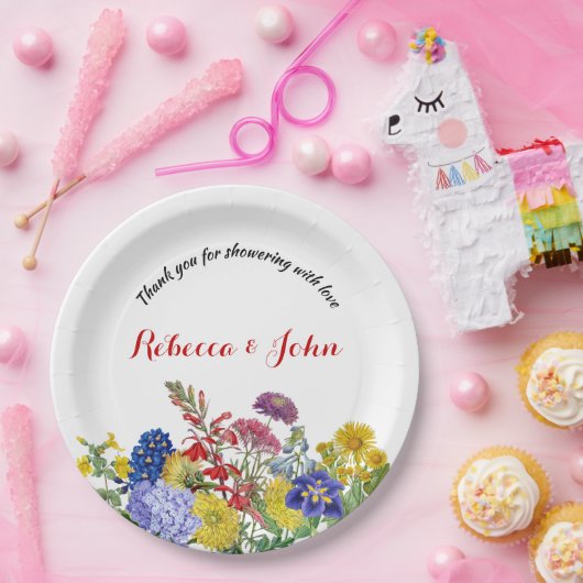 Wildblume in Blütenfarbenflorendusche Pappteller (Party)