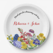 Wildblume in Blütenfarbenflorendusche Pappteller (Vorderseite)