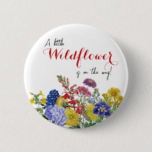 Wildblume in der Blümchen-Whimsical-Bläschen-Babyd Button