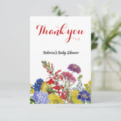 Wildblume in der Blümchen-Whimsical-Bläschen-Babyd Dankeskarte (Stehend Vorderseite)