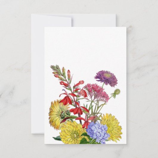 Wildblume in der Blümchen-Whimsical-Bläschen-Babyd Dankeskarte (Rückseite)