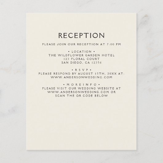 Wildblume in einer farbenfrohen Einladung (Rückseite)