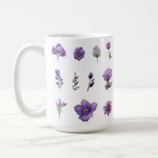 Wildblume in lila Wasserfarbe Kaffeetasse