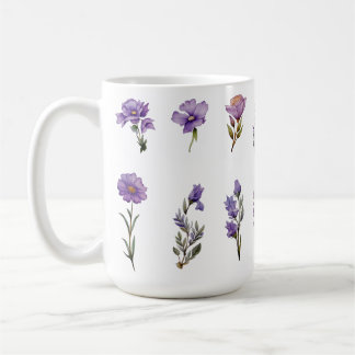 Wildblume in lila Wasserfarbe Kaffeetasse