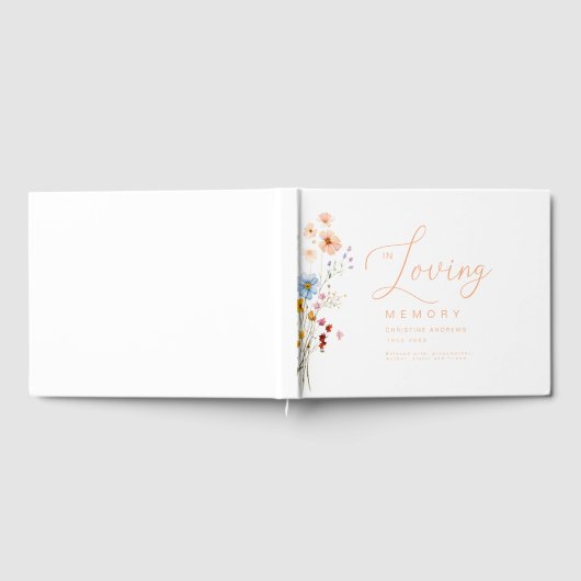 Wildblume "In Love Memory" Beerdigung Gästebuch (Voll)