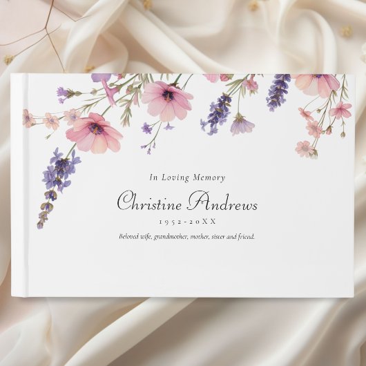 Wildblume "In Love Memory" Beerdigung Gästebuch
