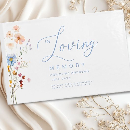 Wildblume "In Love Memory" Beerdigung Gästebuch