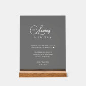 Wildblume "In Love Memory" Hochzeit Acrylschild (Vorderseite)