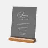 Wildblume "In Love Memory" Hochzeit Acrylschild (Winkel)