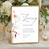 Wildblume "In Love Memory" Hochzeit Poster