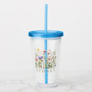 Wildblume Individuelle Name Acryltrinkbecher