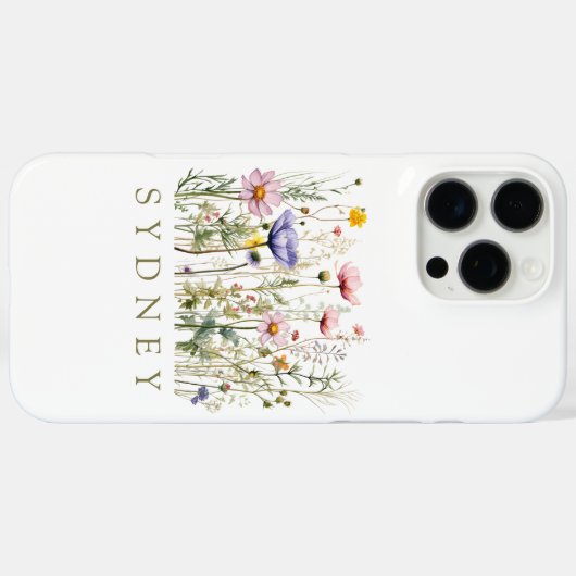 Wildblume Individuelle Name Case-Mate iPhone Hülle (Rückseite (Horizontal))