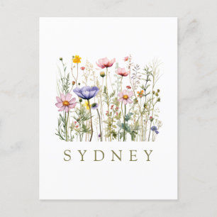 Wildblume Individuelle Name Feiertagspostkarte