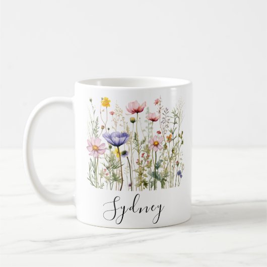 Wildblume Individuelle Name Kaffeetasse (Links)