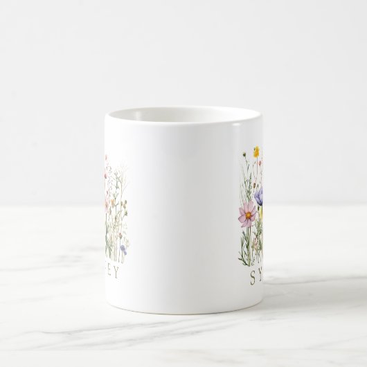 Wildblume Individuelle Name Kaffeetasse (Mittel)