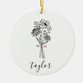 Wildblume Individuelle Name Keramik Ornament (Vorne)