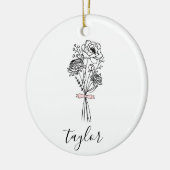 Wildblume Individuelle Name Keramik Ornament (Links)