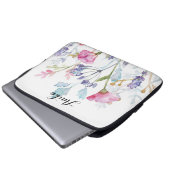 Wildblume individuelle Name Laptopschutzhülle (Vorne Knopf)