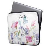 Wildblume individuelle Name Laptopschutzhülle (Vorderseite Links)