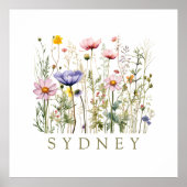 Wildblume Individuelle Name Poster (Vorne)