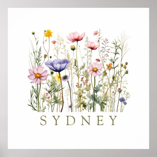 Wildblume Individuelle Name Poster (Vorne)