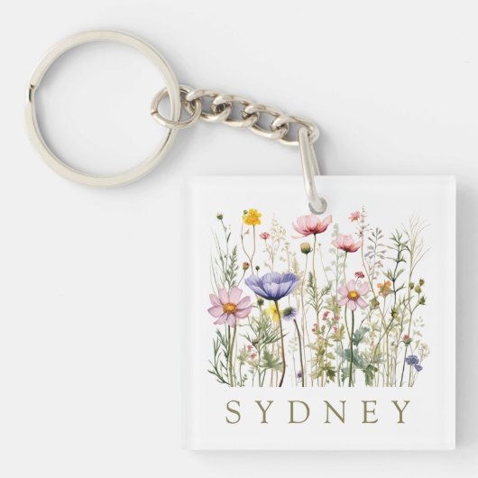 Wildblume Individuelle Name Schlüsselanhänger (Vorderseite)