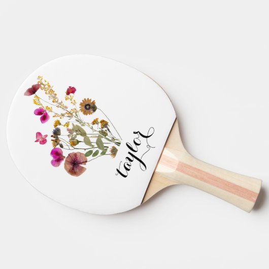 Wildblume Individuelle Name Tischtennis Schläger (Seitenansicht)