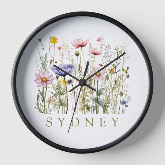 Wildblume Individuelle Name Uhr (Vorderseite)