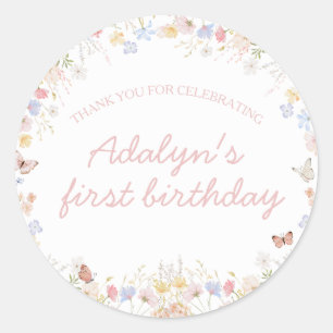 Wildblume ist nicht sie als Geburtstagsaufkleber Runder Aufkleber