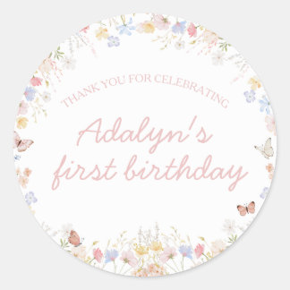 Wildblume ist nicht sie als Geburtstagsaufkleber Runder Aufkleber