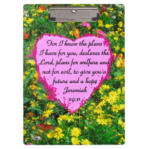 WILDBLUME JEREMIAH 29:11 FOTO KLEMMBRETT
