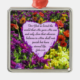 WILDBLUME JOHN 3:16 FOTO ORNAMENT AUS METALL