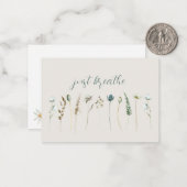 Wildblume "Just Breathe" Mitteilungskarte (Vorderseite/Rückseite Beispiel)