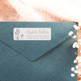 Wildblume Kalligrafie Rücksendeadresse