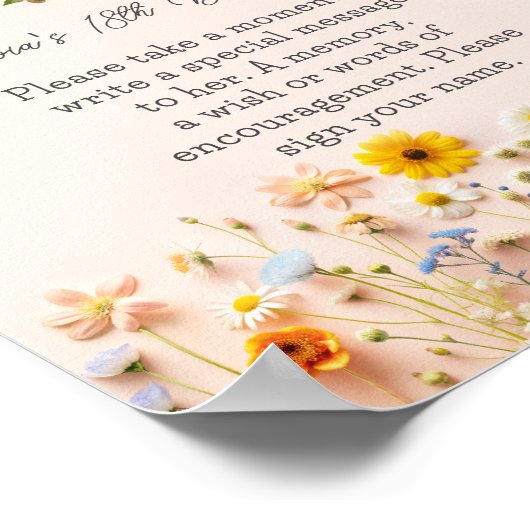 Wildblume Kapsel Geburtstag Poster (Ecke)