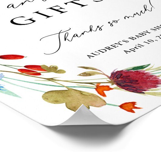 Wildblume Karikaturen und Geschenke Duschanzeige Poster (Ecke)