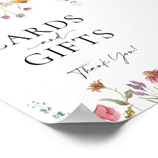 Wildblume Karten und Geschenke Hochzeitsskripte Poster (Ecke)