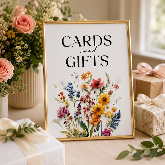 Wildblume-Karten und Geschenkzeichen für gepresste Poster
