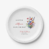 Wildblume Kind in blühenden Aquarellblumen Pappteller (Vorderseite)