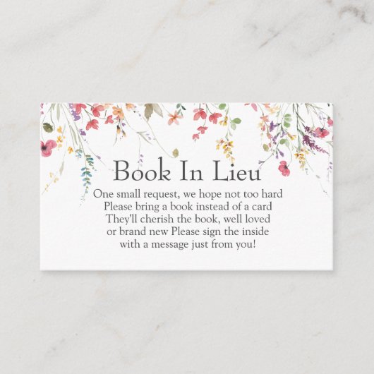 Wildblume Kinderduschbuch in Beilage einfügen Begleitkarte (Vorderseite)