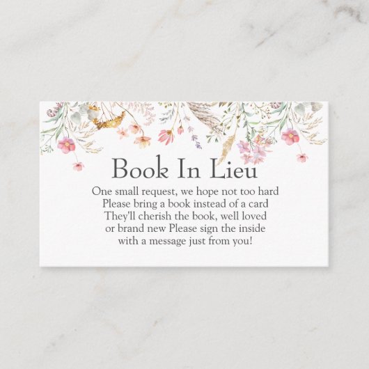 Wildblume Kinderduschbuch in Beilage einfügen Begleitkarte (Vorderseite)