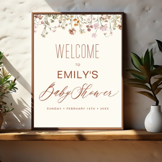 Wildblume Kinderdusche Begrüßungszeichen im Blut Poster