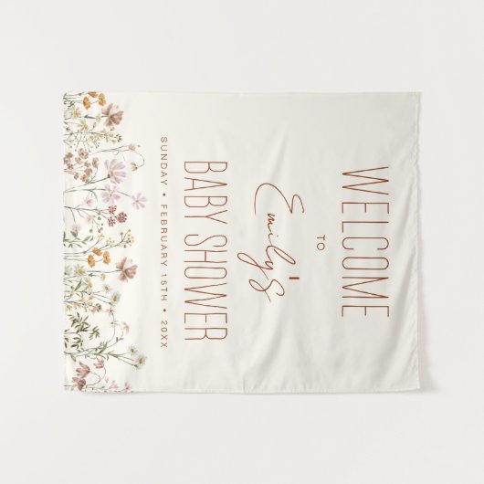 Wildblume Kinderdusche Begrüßungszeichen im Blut Wandteppich (Vorderseite (Horizontal))