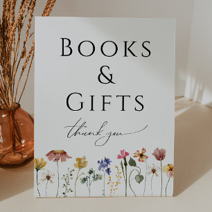 Wildblume Kinderdusche Bücher und Geschenke Sockelschild
