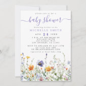 Wildblume Kinderdusche Einladung (Vorderseite)