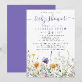 Wildblume Kinderdusche Einladung