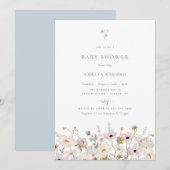 Wildblume Kinderdusche Einladung (Vorne/Hinten)