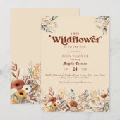 Wildblume Kinderdusche Einladung (Vorne/Hinten)