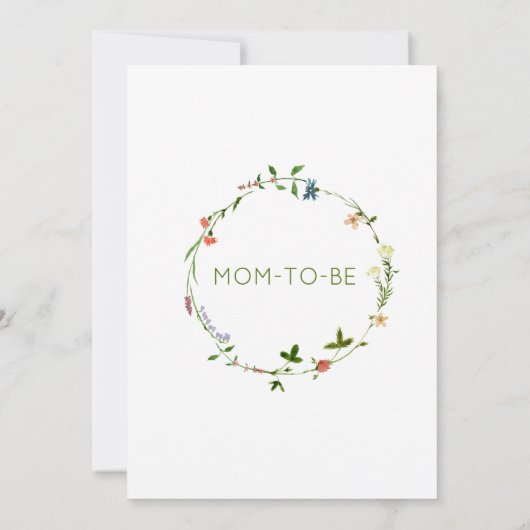 Wildblume Kinderdusche Einladung (Rückseite)