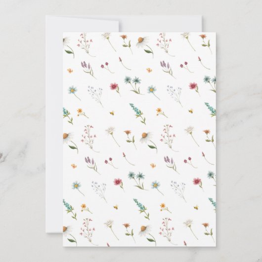 Wildblume Kinderdusche Einladung (Rückseite)